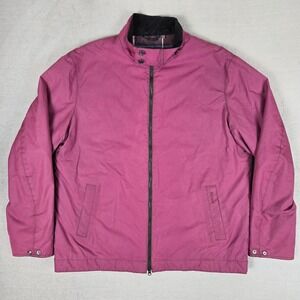 Barbour Barnby Wax Jacket Mens 2XL Full Zip Waterproof Purple Country Biker Coat